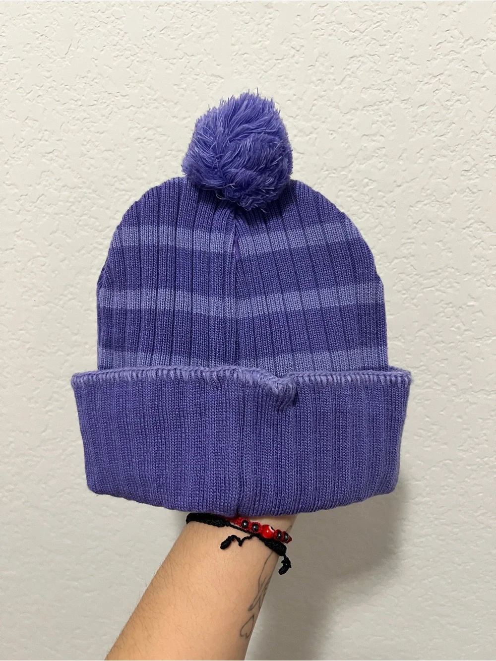 Vintage Barbie Kids Purple Pom-Pom Beanie Hat